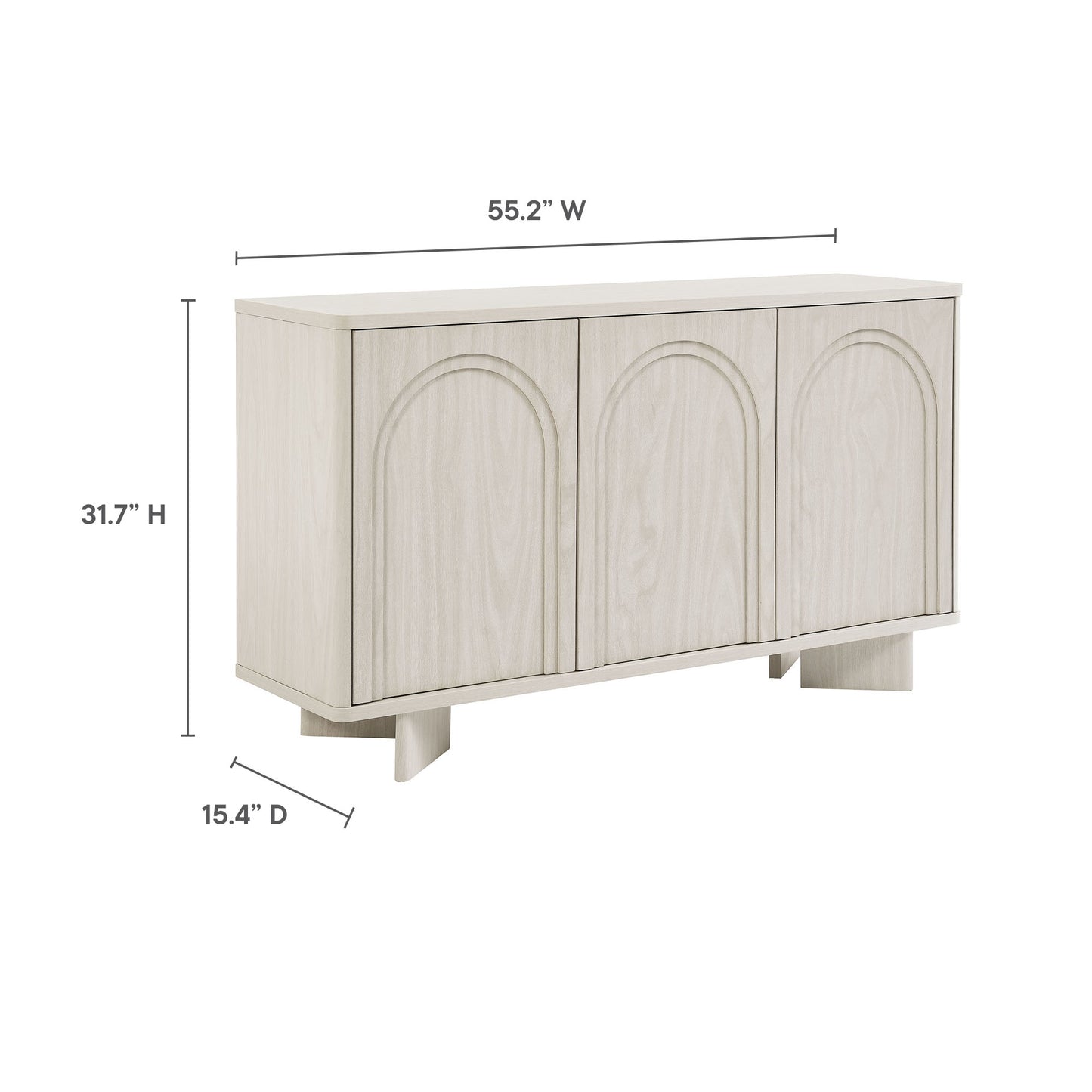Modway - Flux Arched 3-Door Sideboard by Modway  Living Room Decor White - EEI-7039-WWA