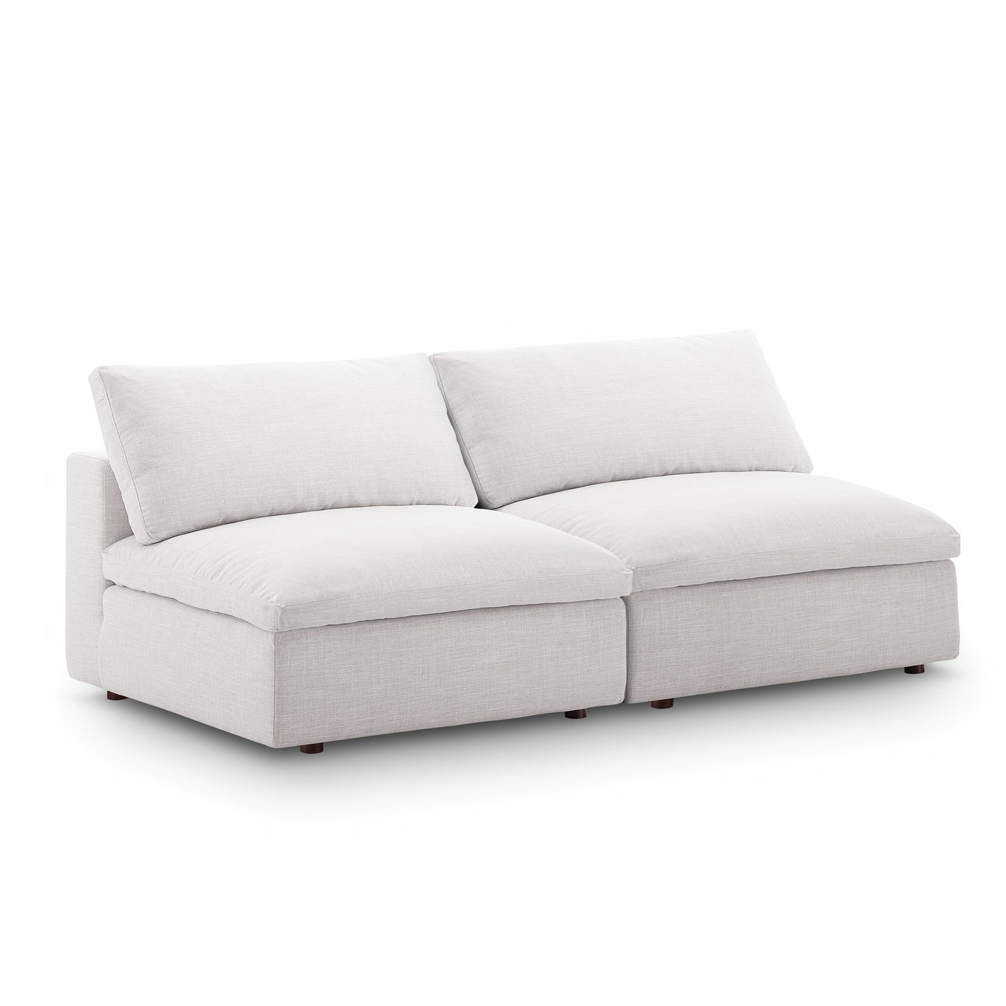 Modway Outlet Commix Down Filled Overstuffed 2-Piece Armless Sectional Loveseat by Modway  Living Room Furniture Beige - EEI-7042-BEI