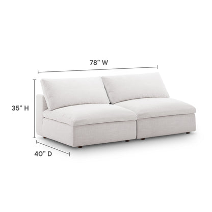 Modway Outlet Commix Down Filled Overstuffed 2-Piece Armless Sectional Loveseat by Modway  Living Room Furniture Beige - EEI-7042-BEI