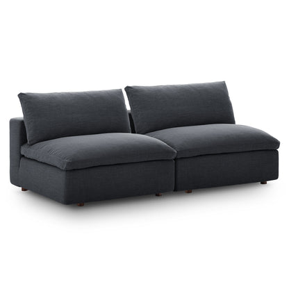 Modway Outlet Commix Down Filled Overstuffed 2-Piece Armless Sectional Loveseat by Modway  Living Room Furniture Gray - EEI-7042-GRY