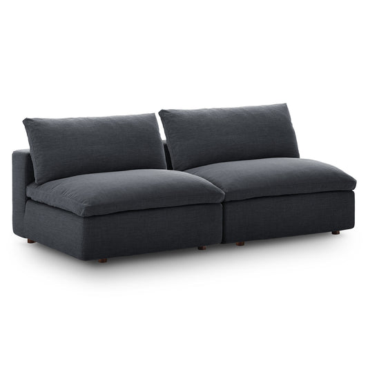 Modway Outlet Commix Down Filled Overstuffed 2-Piece Armless Sectional Loveseat by Modway  Living Room Furniture Gray - EEI-7042-GRY