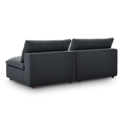 Modway Outlet Commix Down Filled Overstuffed 2-Piece Armless Sectional Loveseat by Modway  Living Room Furniture Gray - EEI-7042-GRY