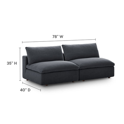 Modway Outlet Commix Down Filled Overstuffed 2-Piece Armless Sectional Loveseat by Modway  Living Room Furniture Gray - EEI-7042-GRY