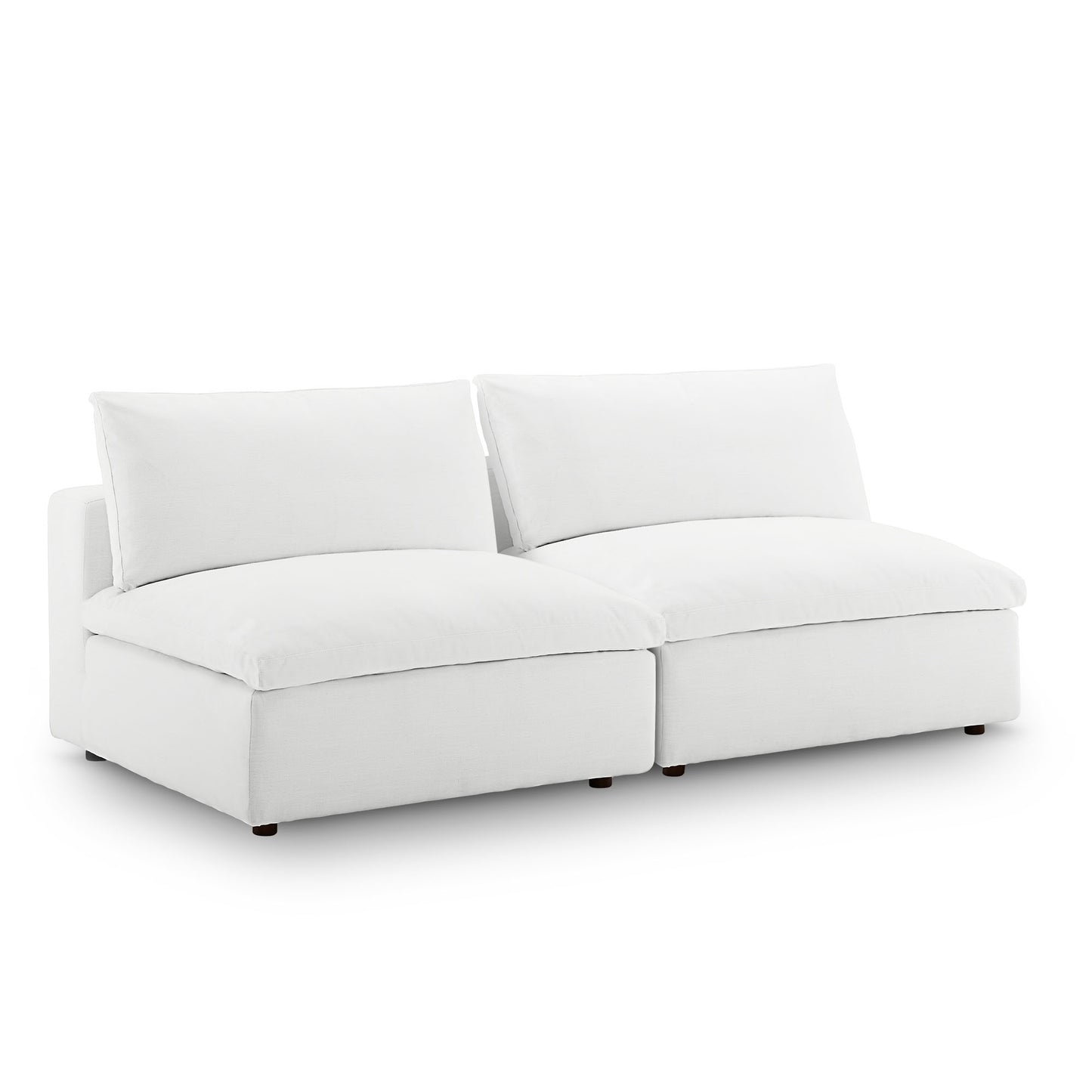 Modway Outlet Commix Down Filled Overstuffed 2-Piece Armless Sectional Loveseat by Modway  Living Room Furniture White - EEI-7042-WHI