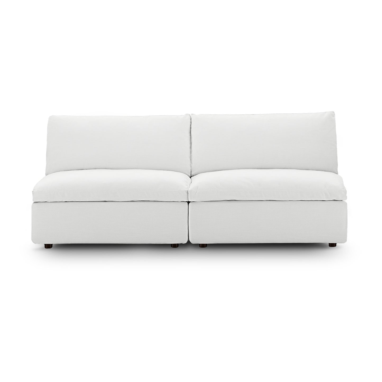 Modway Outlet Commix Down Filled Overstuffed 2-Piece Armless Sectional Loveseat by Modway  Living Room Furniture White - EEI-7042-WHI