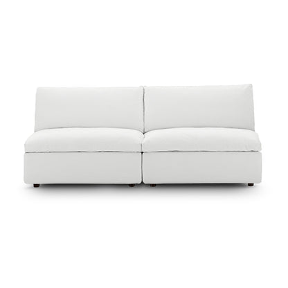 Modway Outlet Commix Down Filled Overstuffed 2-Piece Armless Sectional Loveseat by Modway  Living Room Furniture White - EEI-7042-WHI