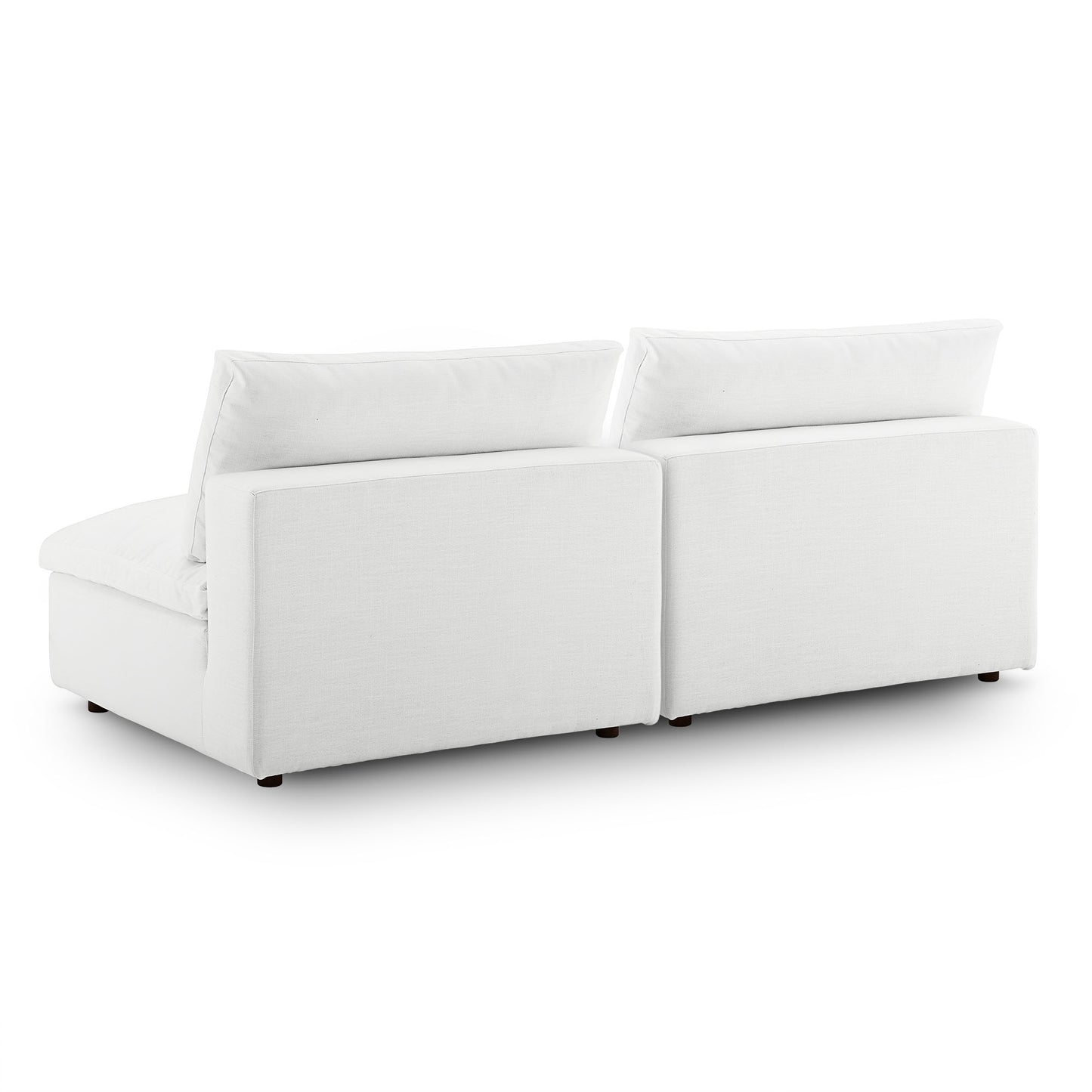 Modway Outlet Commix Down Filled Overstuffed 2-Piece Armless Sectional Loveseat by Modway  Living Room Furniture White - EEI-7042-WHI