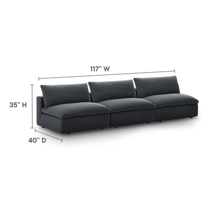 Modway Outlet Commix Down Filled Overstuffed 3-Piece Armless Sectional Sofa by Modway  Living Room Furniture Gray - EEI-7043-GRY
