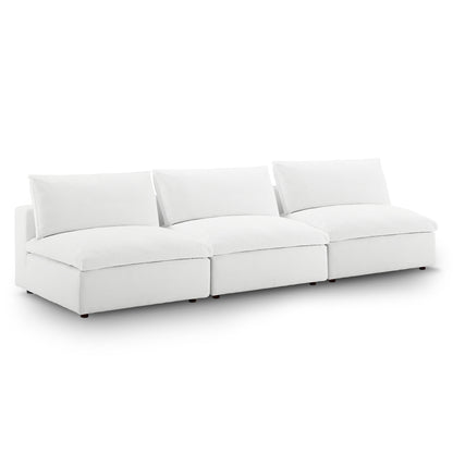 Modway Outlet Commix Down Filled Overstuffed 3-Piece Armless Sectional Sofa by Modway  Living Room Furniture White - EEI-7043-WHI