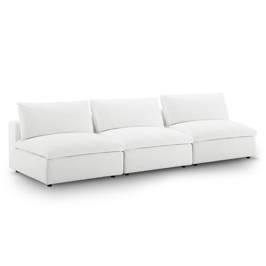 Modway Outlet Commix Down Filled Overstuffed 3-Piece Armless Sectional Sofa by Modway  Living Room Furniture White - EEI-7043-WHI