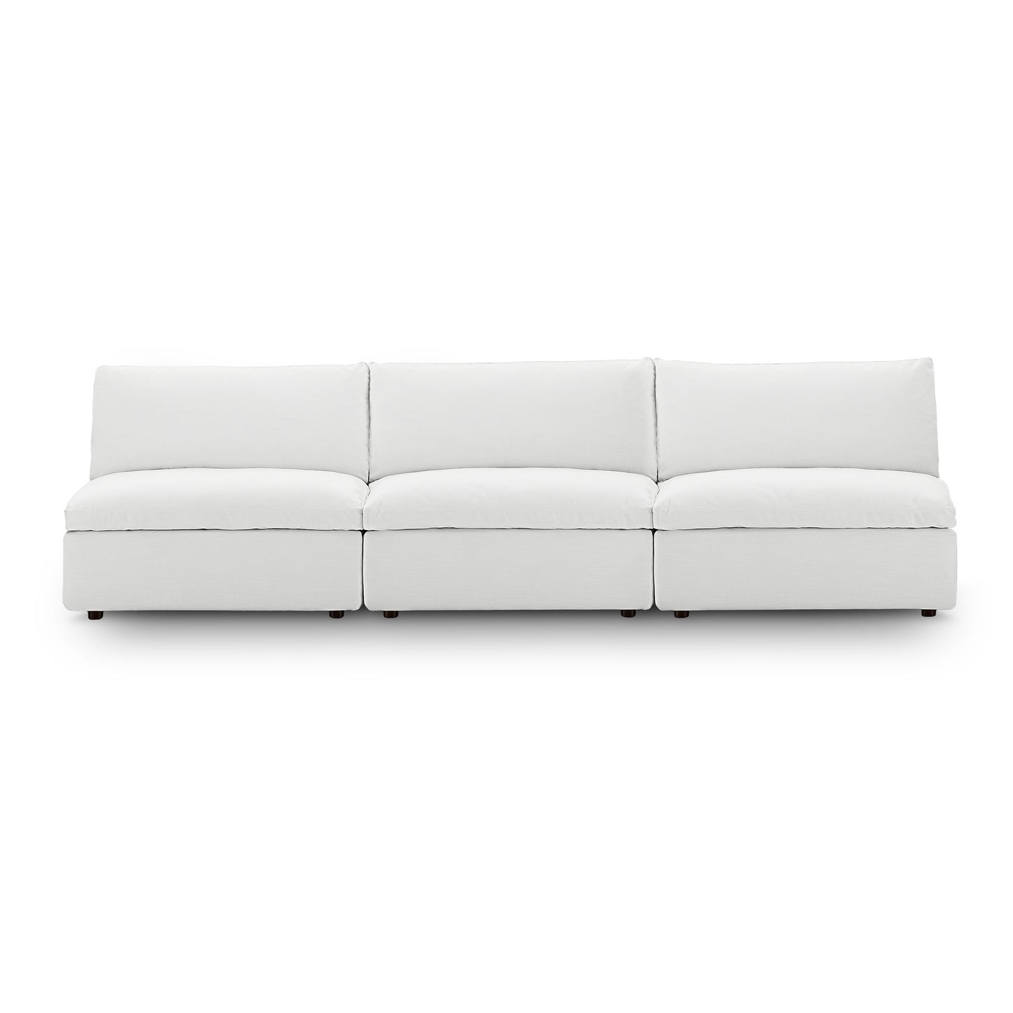 Modway Outlet Commix Down Filled Overstuffed 3-Piece Armless Sectional Sofa by Modway  Living Room Furniture White - EEI-7043-WHI