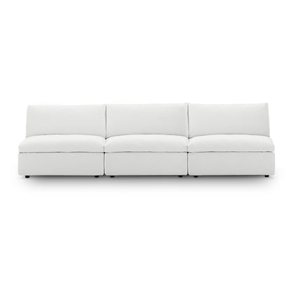Modway Outlet Commix Down Filled Overstuffed 3-Piece Armless Sectional Sofa by Modway  Living Room Furniture White - EEI-7043-WHI