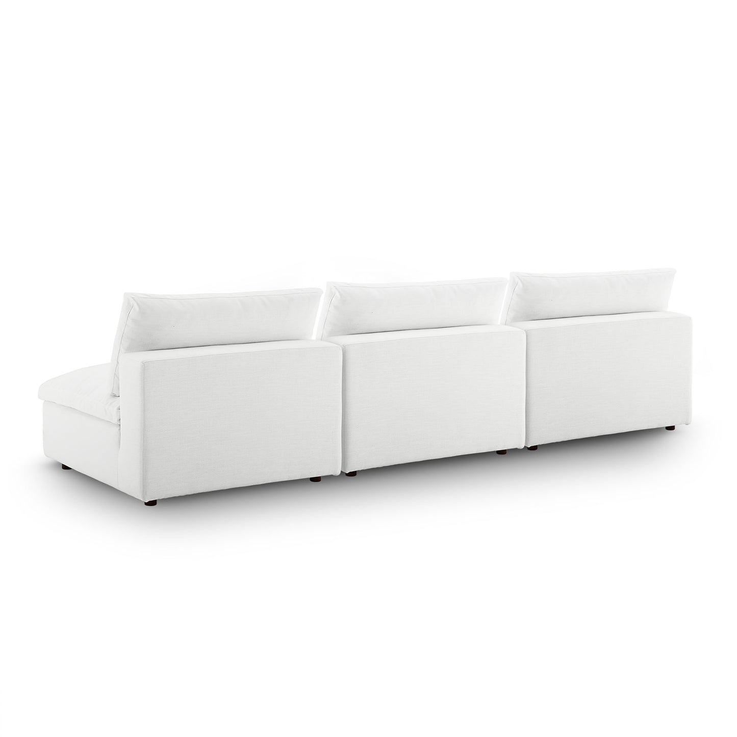 Modway Outlet Commix Down Filled Overstuffed 3-Piece Armless Sectional Sofa by Modway  Living Room Furniture White - EEI-7043-WHI