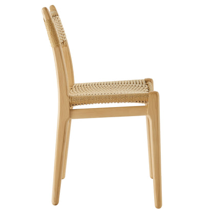 Modway - Wynn Rope and Wood Dining Side Chairs Set of 2 by Modway  Bar and Dining Dining Chairs Brown - EEI-7044-NAT-NAT