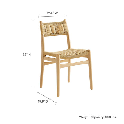 Modway - Wynn Rope and Wood Dining Side Chairs Set of 2 by Modway  Bar and Dining Dining Chairs Brown - EEI-7044-NAT-NAT