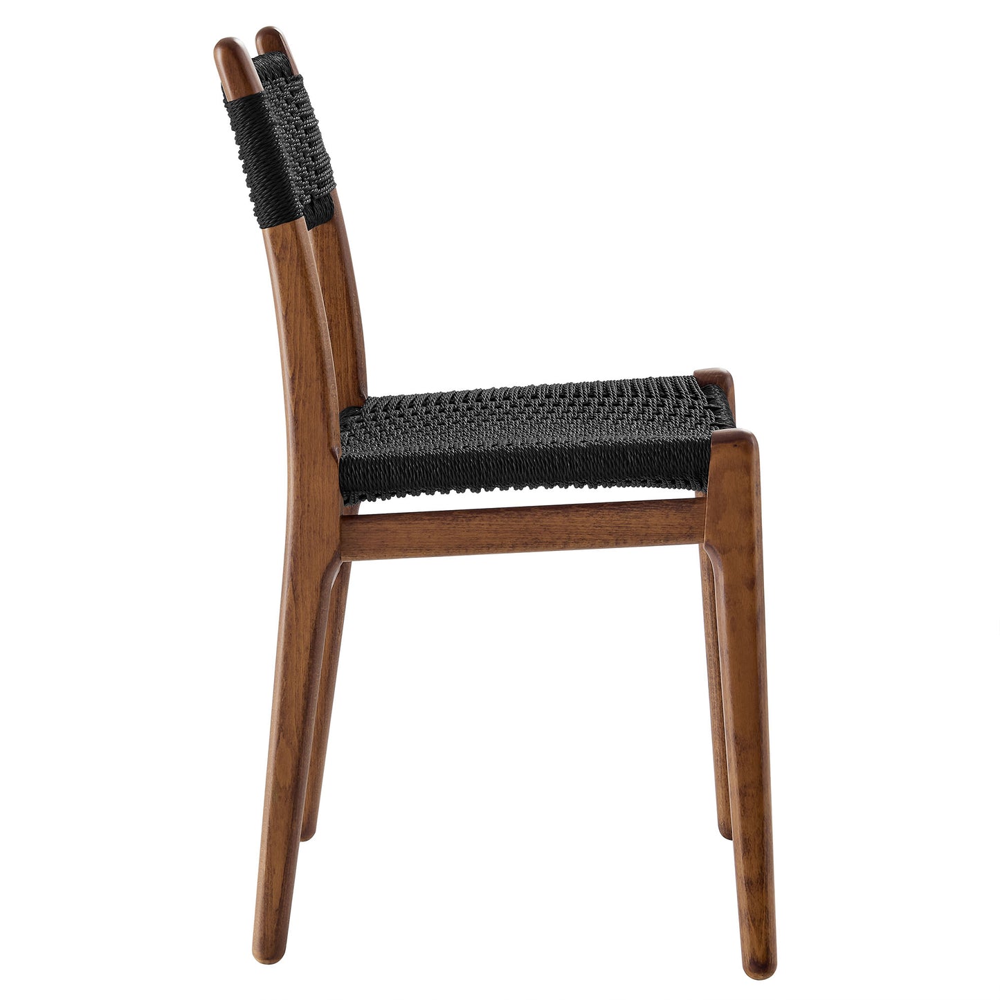 Modway - Wynn Rope and Wood Dining Side Chairs Set of 2 by Modway  Bar and Dining Dining Chairs Black - EEI-7044-WAL-BLK