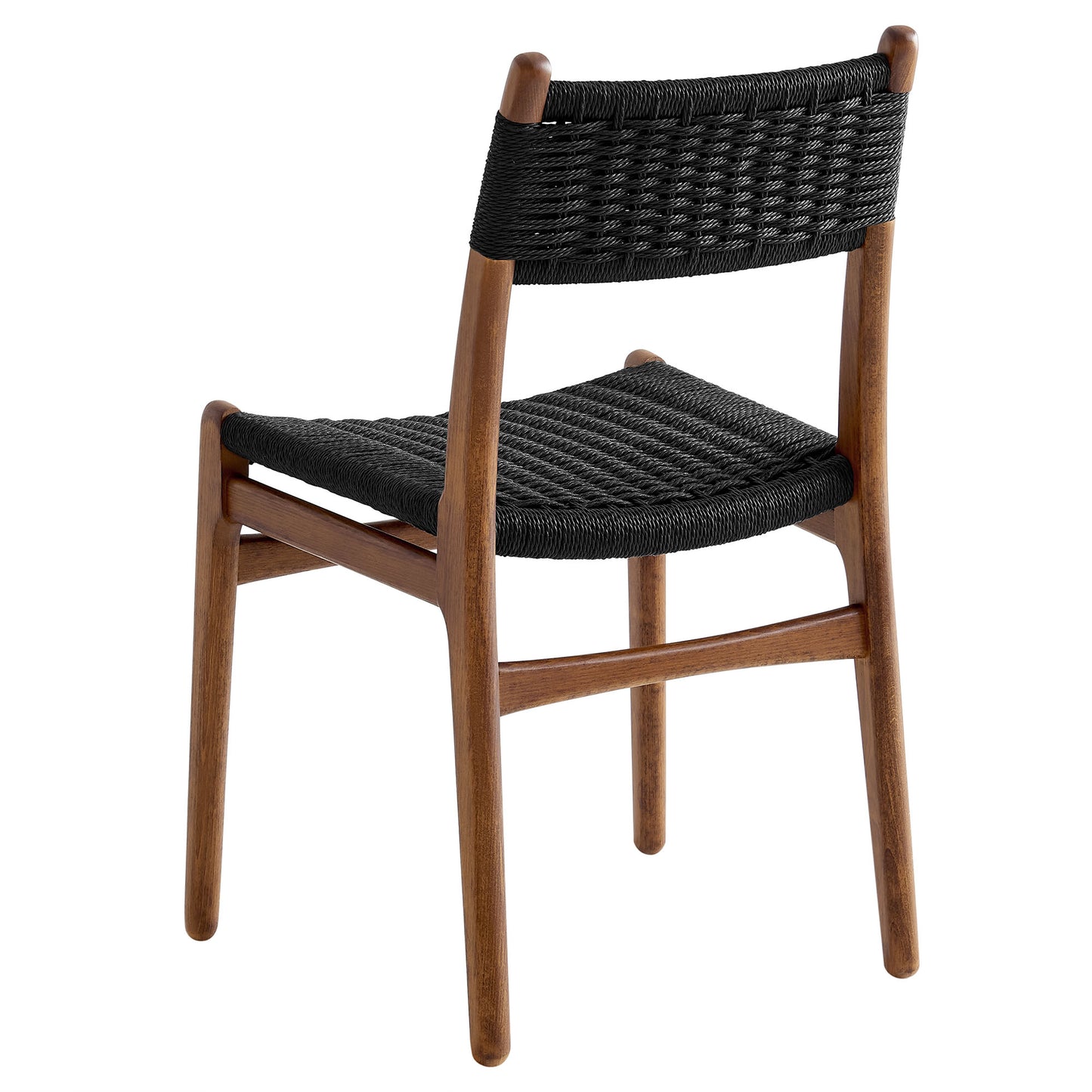 Modway - Wynn Rope and Wood Dining Side Chairs Set of 2 by Modway  Bar and Dining Dining Chairs Black - EEI-7044-WAL-BLK