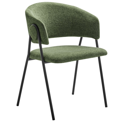 Modway - Nella Upholstered Heathered Chenille Dining Chairs Set of 2 by Modway  Bar and Dining Dining Chairs Black - EEI-7045-EUC-BLK