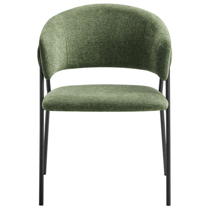 Modway - Nella Upholstered Heathered Chenille Dining Chairs Set of 2 by Modway  Bar and Dining Dining Chairs Black - EEI-7045-EUC-BLK