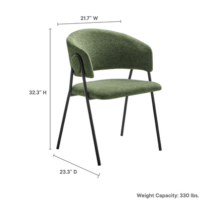 Modway - Nella Upholstered Heathered Chenille Dining Chairs Set of 2 by Modway  Bar and Dining Dining Chairs Black - EEI-7045-EUC-BLK