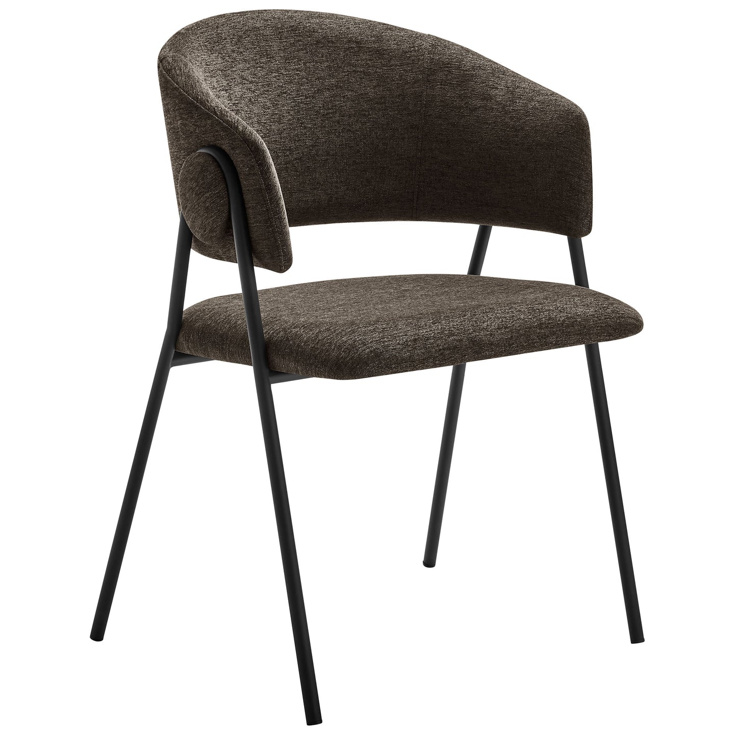 Modway - Nella Upholstered Heathered Chenille Dining Chairs Set of 2 by Modway  Bar and Dining Dining Chairs Black - EEI-7045-JAV-BLK