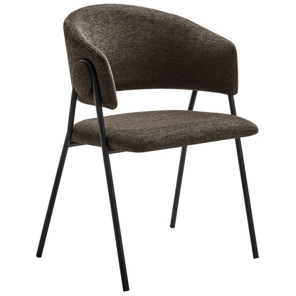 Modway - Nella Upholstered Heathered Chenille Dining Chairs Set of 2 by Modway  Bar and Dining Dining Chairs Black - EEI-7045-JAV-BLK