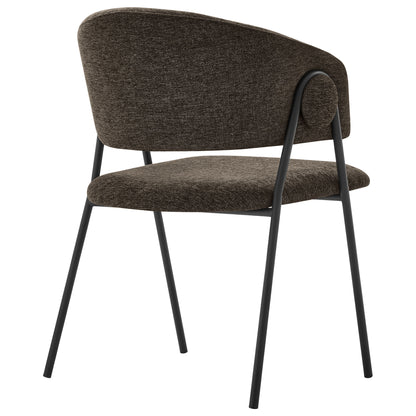 Modway - Nella Upholstered Heathered Chenille Dining Chairs Set of 2 by Modway  Bar and Dining Dining Chairs Black - EEI-7045-JAV-BLK