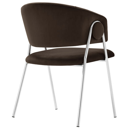 Modway - Nella Upholstered Performance Velvet Dining Chair Set of 2 by Modway  Bar and Dining Dining Chairs Silver - EEI-7046-CHB-SLV