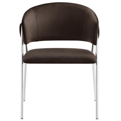 Modway - Nella Upholstered Performance Velvet Dining Chair Set of 2 by Modway  Bar and Dining Dining Chairs Silver - EEI-7046-CHB-SLV