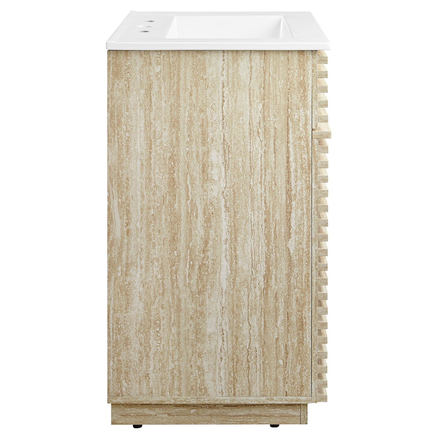 Modway - Render 24" Faux Travertine Bathroom Vanity With Sink by Modway  Bathroom Vanities White - EEI-7047-WHI