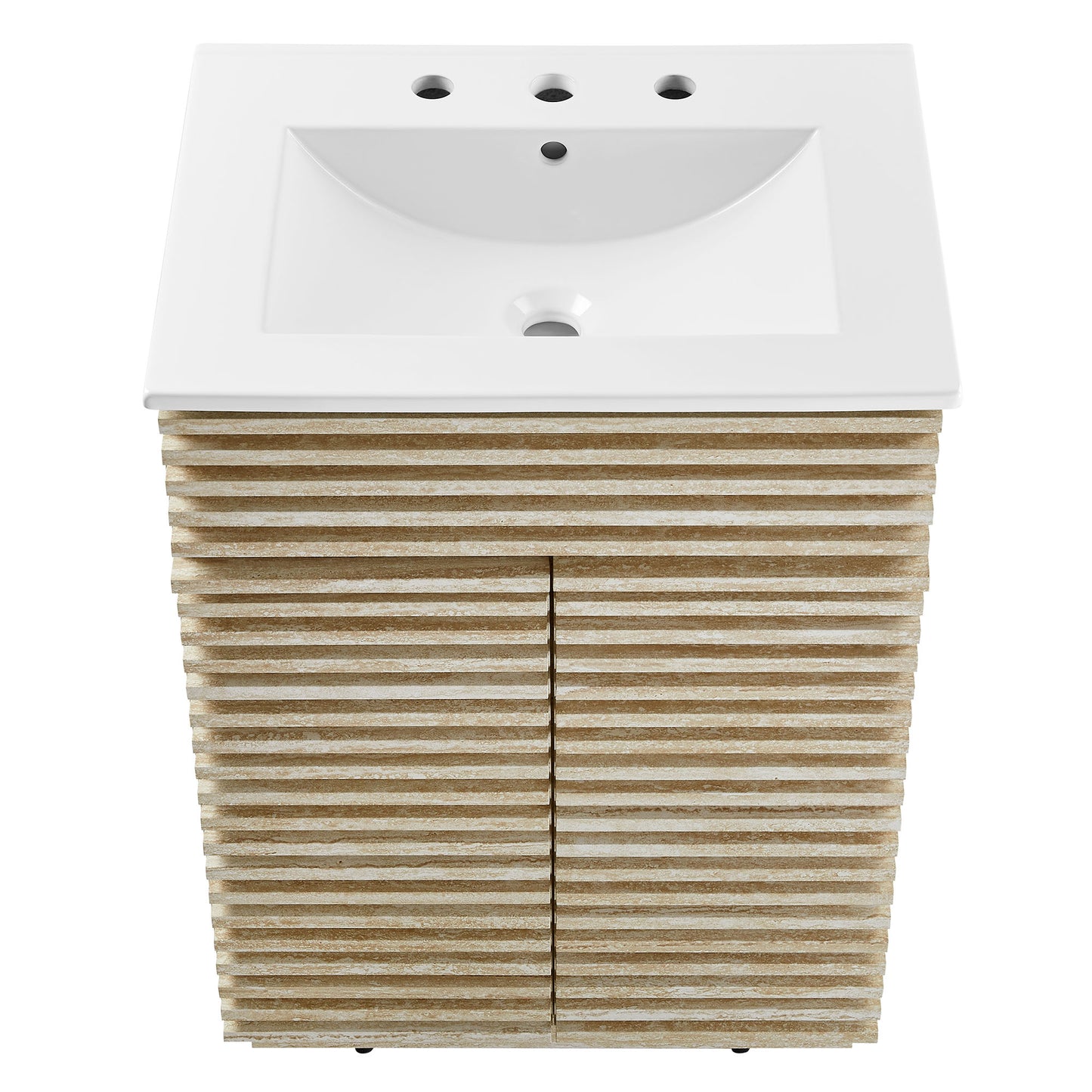 Modway - Render 24" Faux Travertine Bathroom Vanity With Sink by Modway  Bathroom Vanities White - EEI-7047-WHI