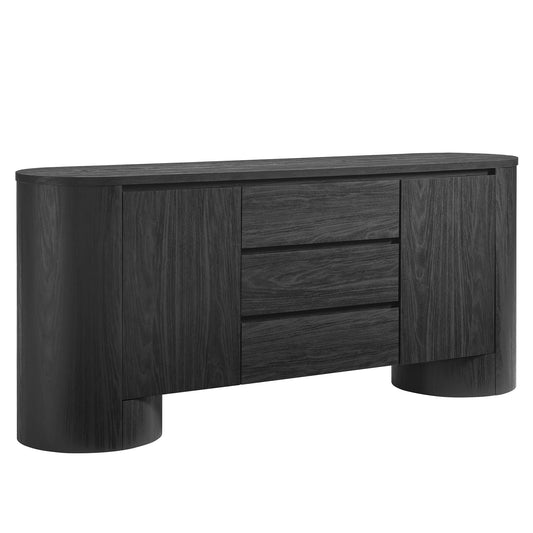 Modway - Duval 71" Rounded Sideboard Storage Cabinet by Modway  Living Room Decor Black - EEI-7050-BLK
