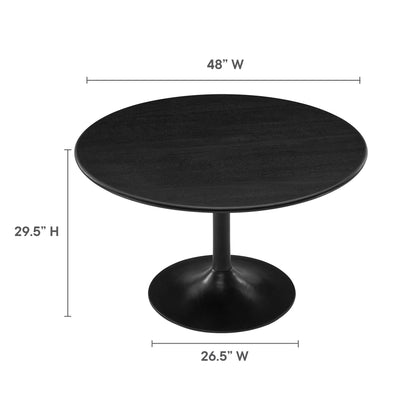 Modway - Lippa 48" Round Solid Wood Dining Table by Modway  Bar and Dining Bar and Dining Tables Black - EEI-7051-BLK