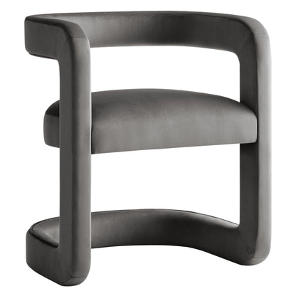 Modway - Winslow Barrel Performance Velvet Dining Chair  by Modway  Bar and Dining Dining Chairs Gray - EEI-7052-STG