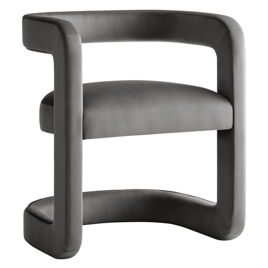 Modway - Winslow Barrel Performance Velvet Dining Chair  by Modway  Bar and Dining Dining Chairs Gray - EEI-7052-STG