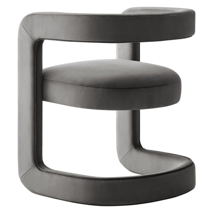 Modway - Winslow Barrel Performance Velvet Dining Chair  by Modway  Bar and Dining Dining Chairs Gray - EEI-7052-STG