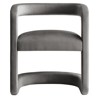 Modway - Winslow Barrel Performance Velvet Dining Chair  by Modway  Bar and Dining Dining Chairs Gray - EEI-7052-STG