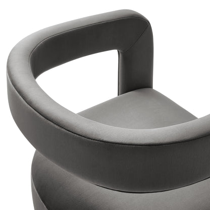 Modway - Winslow Barrel Performance Velvet Dining Chair  by Modway  Bar and Dining Dining Chairs Gray - EEI-7052-STG