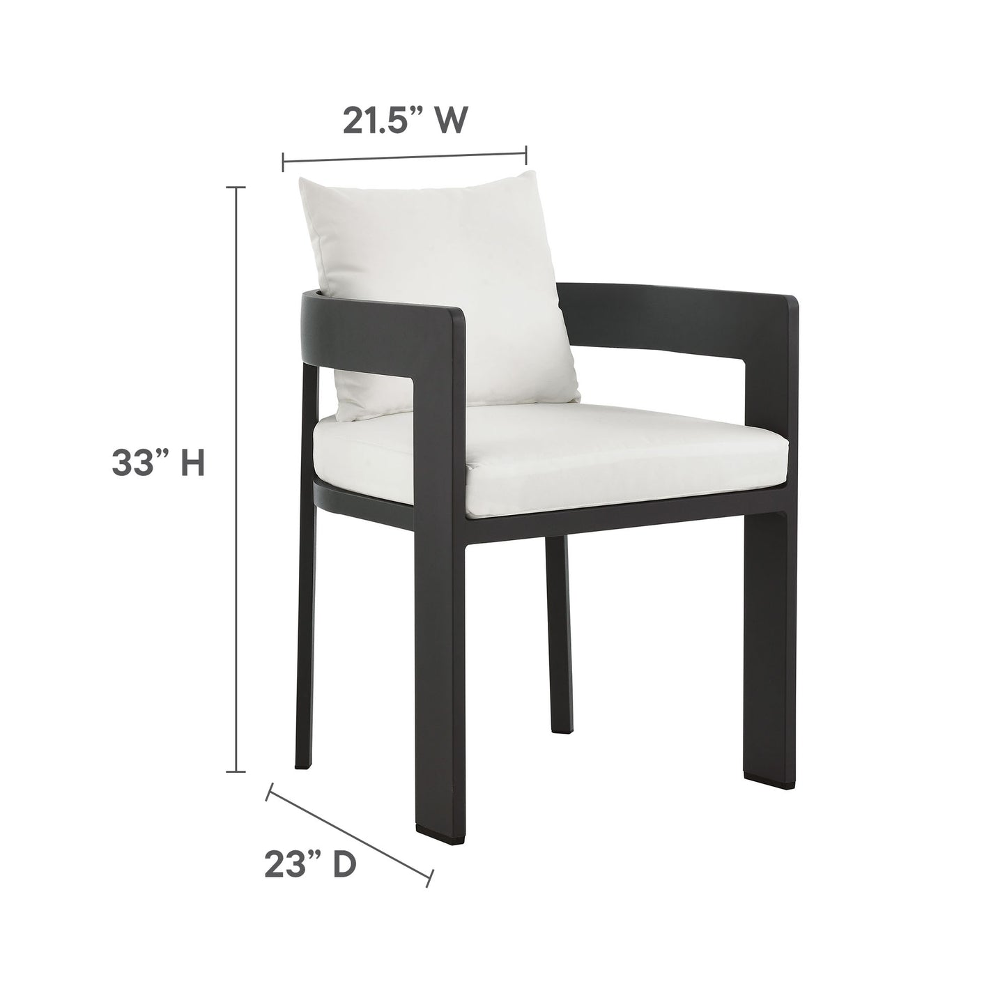 Modway - Tahoe Outdoor Patio Aluminum Dining Chair by Modway  Outdoor Furniture Bar and Dining White - EEI-7053-GRY-WHI