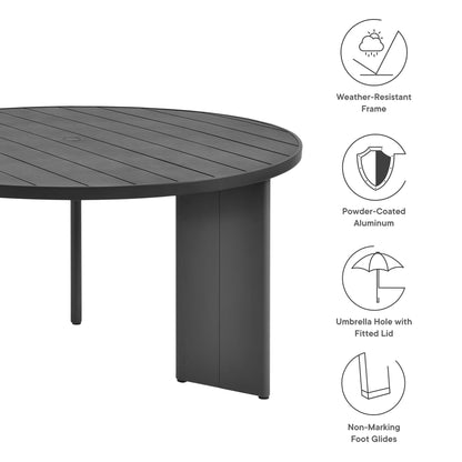 Modway - Tahoe Round Outdoor Patio Aluminum Dining Table by Modway  Outdoor Furniture Bar and Dining Gray - EEI-7055-GRY