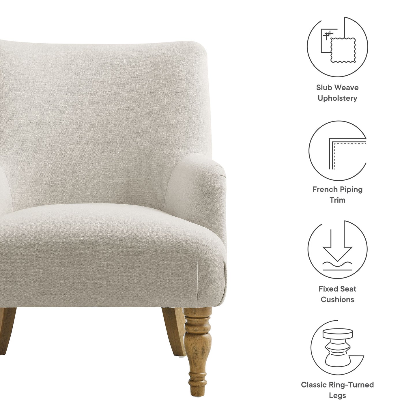 Modway - Ellington Fabric Upholstered Accent Armchair by Modway  Living Room Sofas and Armchairs White - EEI-7057-SAL
