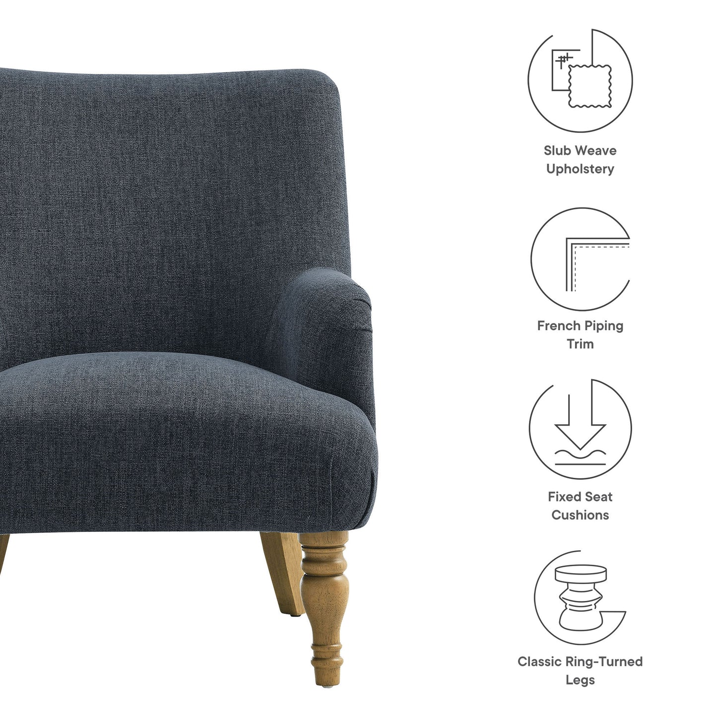 Modway - Ellington Fabric Upholstered Accent Armchair by Modway  Living Room Sofas and Armchairs Blue - EEI-7057-SLB
