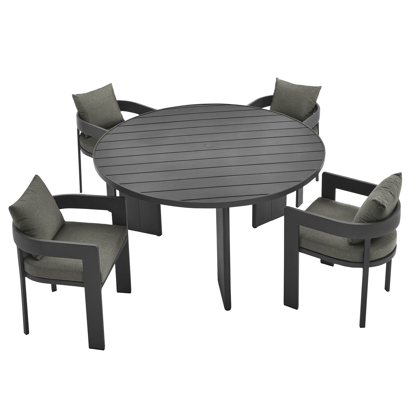 Modway - Tahoe 5-Piece Outdoor Patio Aluminum Dining Set by Modway  Outdoor Furniture Bar and Dining Gray - EEI-7060-GRY-CHA-SET