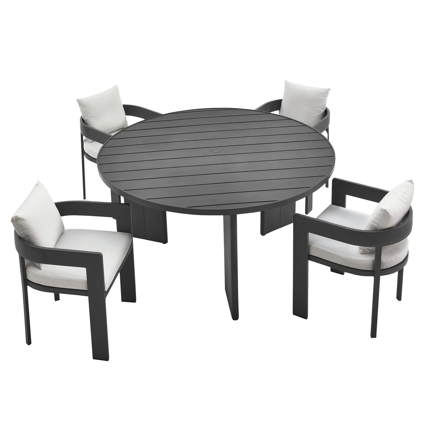 Modway - Tahoe 5-Piece Outdoor Patio Aluminum Dining Set by Modway  Outdoor Furniture Bar and Dining White - EEI-7060-GRY-WHI-SET