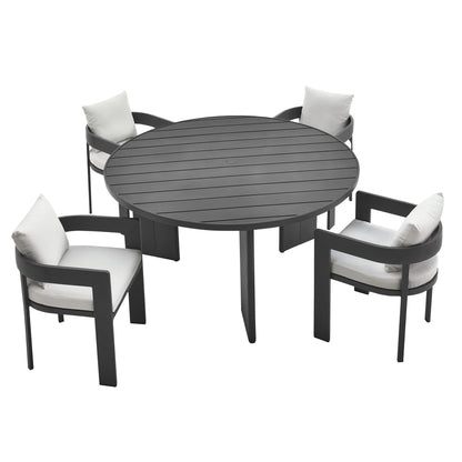 Modway - Tahoe 5-Piece Outdoor Patio Aluminum Dining Set by Modway  Outdoor Furniture Bar and Dining White - EEI-7060-GRY-WHI-SET