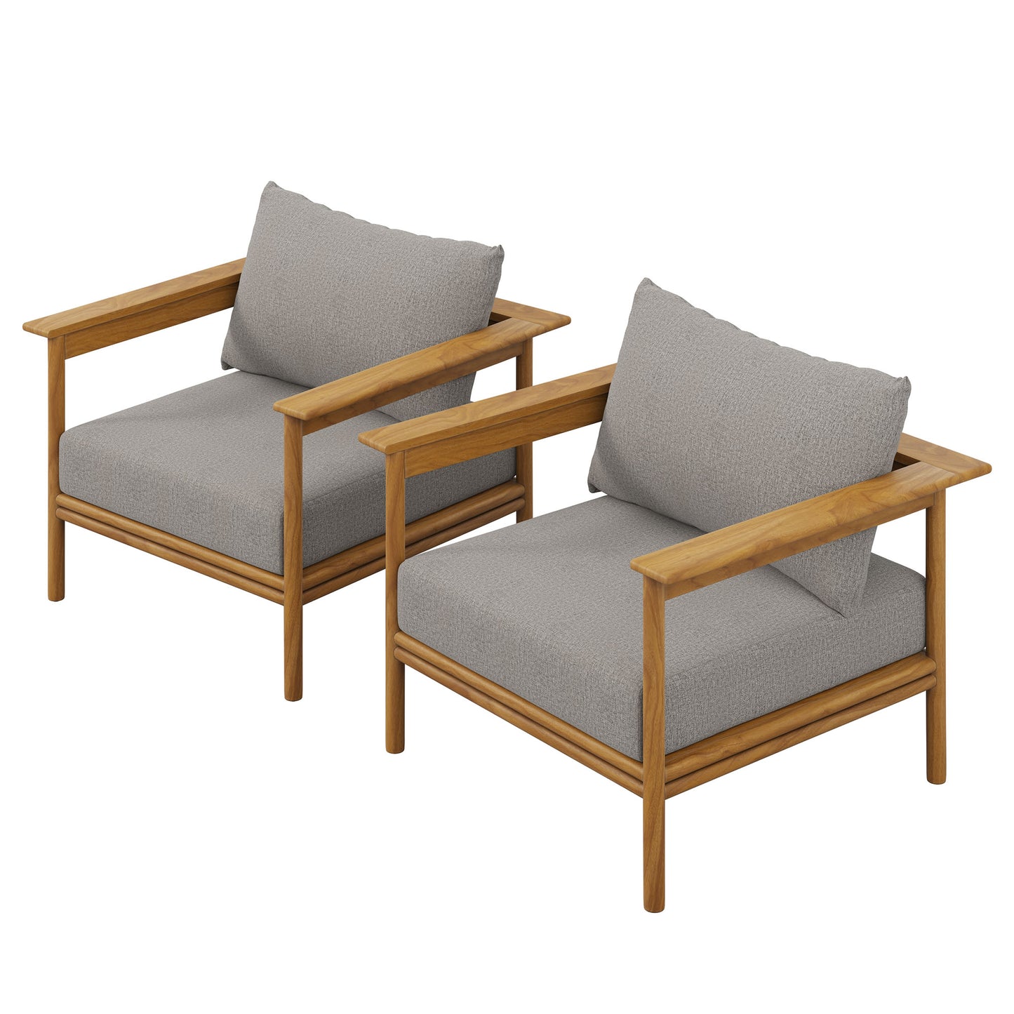 Modway - Wren Outdoor Patio Teak Wood Armchair Set of 2 by Modway  Outdoor Furniture Sofa Sectionals Brown - EEI-7068-NAT-DRI
