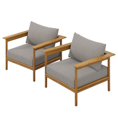 Modway - Wren Outdoor Patio Teak Wood Armchair Set of 2 by Modway  Outdoor Furniture Sofa Sectionals Brown - EEI-7068-NAT-DRI
