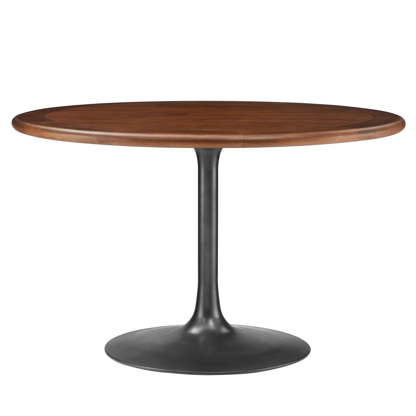Modway - Lippa 48" Round Pedestal Solid Wood Dining Table by Modway  Bar and Dining Bar and Dining Tables Black - EEI-7070-BLK-WAL