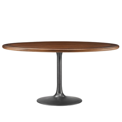 Modway - Lippa 60" Round Pedestal Solid Wood Dining Table by Modway  Bar and Dining Bar and Dining Tables Black - EEI-7071-BLK-WAL