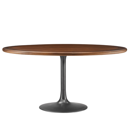 Modway - Lippa 60" Round Pedestal Solid Wood Dining Table by Modway  Bar and Dining Bar and Dining Tables Black - EEI-7071-BLK-WAL